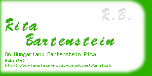 rita bartenstein business card